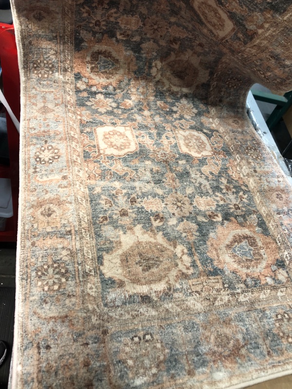 Photo 1 of * used * not in original packaging * see all images * 
Loloi II Margot Collection MAT-03 Ocean/Spice, Traditional 2'-0" x 5'-0" Accent Rug Ocean / Spice 2'-0" x 5'-0" MAT