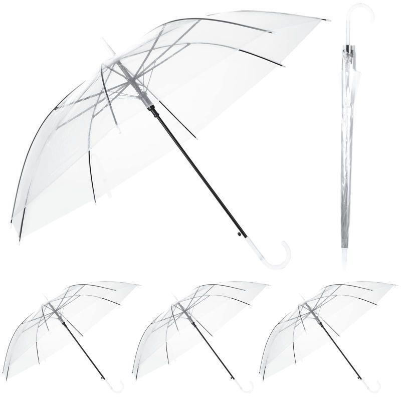Photo 1 of [STOCK PHOTO]
Wedding Umbrellas, 2cps Auto Open Clear Bubble Umbrellas with J Handle, Rainproof Windproof Large Bubble Umbrellas 
