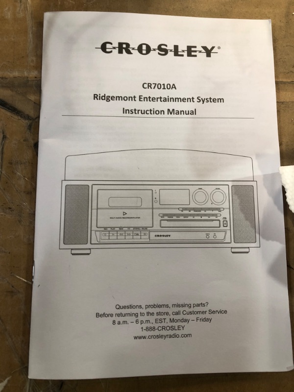 Photo 7 of [READ NOTES]
Crosley CR7010A-BK Ridgemont 3-Speed Turntable with Bluetooth, AM/FM Radio, CD Player, Cassette Deck, and Aux-in