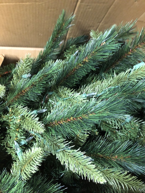 Photo 1 of **PARTS** **SEE CLERK NOTES** GE 7.5-ft Aspen Fir Pre-lit Artificial Christmas Tree 