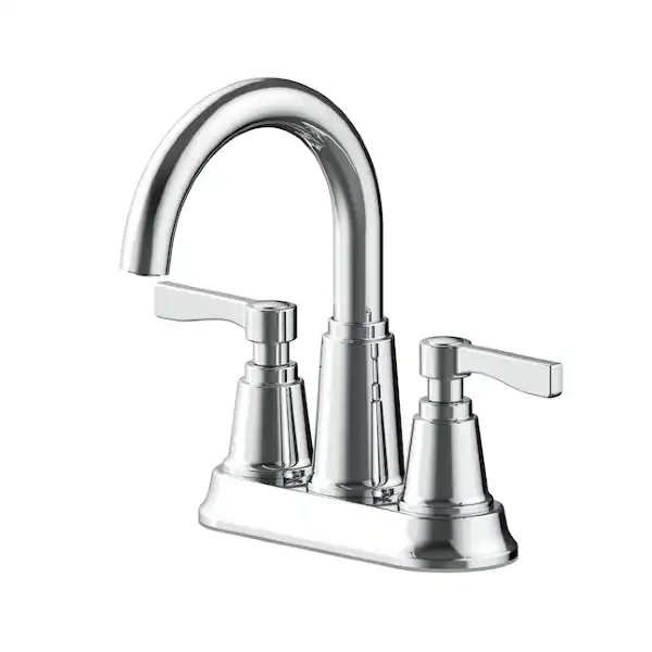 Photo 1 of [FOR PARTS, READ NOTES]
allen + roth Townley Polished Chrome 4-in centerset 2-handle WaterSense Bathroom Sink Faucet with Drain and Deck Plate NONREFUNDABLE