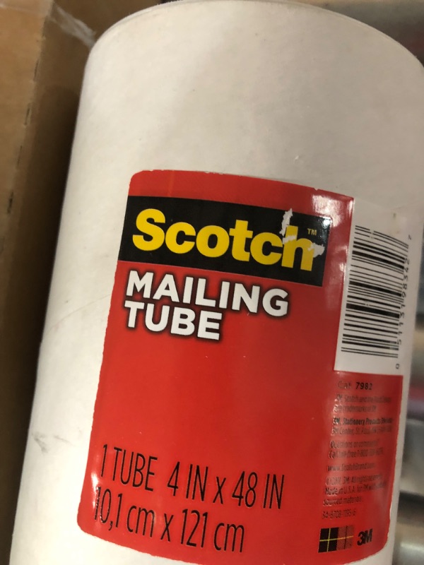 Photo 3 of Scotch Mailing Tube, 1 Tube, 4 in x 48 in, Perfect Protection for Mailing and Storing Rolled Items, White (7982) 4 x 48 Inches