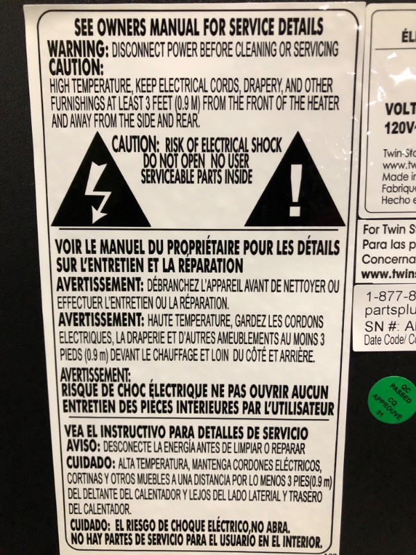 Photo 6 of * important * see clerk notes *
Style Selections 19.5-in W 5200-BTU Black Metal Infrared Quartz Electric Stove with Thermostat
