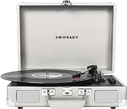 Photo 1 of Crosley CR8005F-WS Cruiser Plus Vintage 3-Speed Bluetooth in/Out Suitcase Vinyl Record Player Turntable, White Sand Bluetooth In/Out White Sand