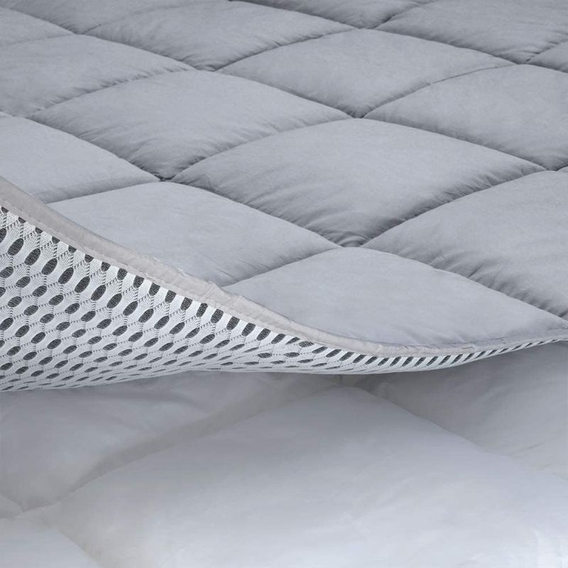 Photo 1 of Full Size Cotton Mattress Pad Cover for Night Heat, Topped with 100% Cotton Cover and Mesh Shell Underlay, Snow Fiber Filled, Soft, Temperature Regulated, Premium Mattress Protector, Machine Washable
