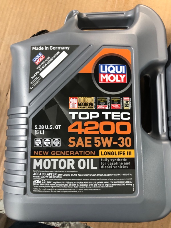 Photo 2 of Liqui Moly (2011) Top Tec 4200 SAE 5W-30 Longlife Motor Oil - 5 Liter