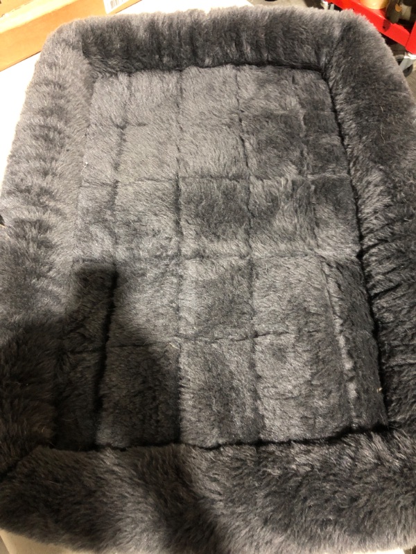 Photo 2 of 30L-Inch Gray Dog Bed or Cat Bew w/ Comfortable Bolster | Ideal for Large Dog Breeds 