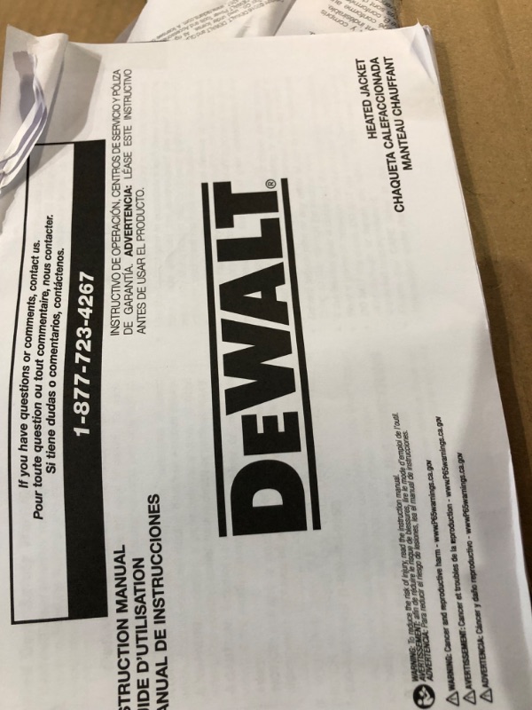 Photo 2 of ***MISSING POWER ADAPTOR***
DEWALT LARGE Black Polyester Heated Jacket L