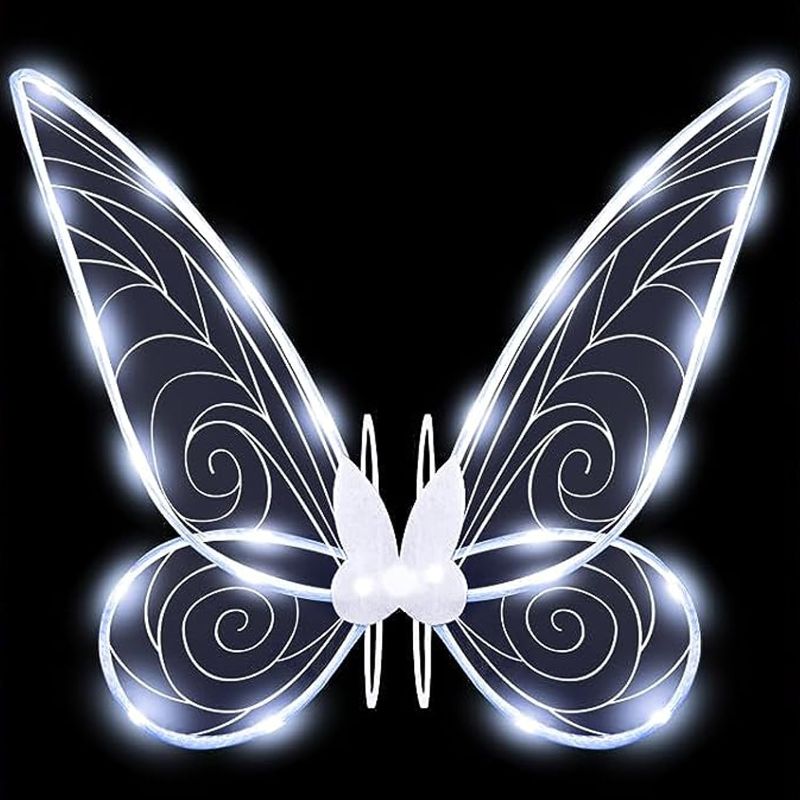 Photo 1 of Baicai Fairy Wings Butterfly Wings Dress Up Sparkling Sheer Angel Wings, Halloween Costume Fairy Wings for Girls Kids 2 PACK