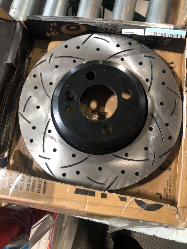 Photo 2 of **PARTS ONLY** AutoShack PR64156LR Front Drilled Slotted Brake Rotors 