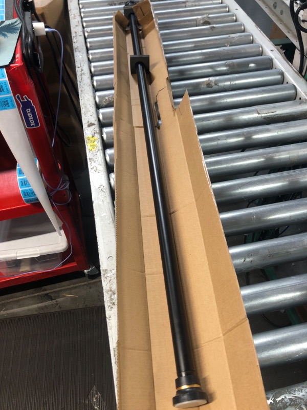 Photo 1 of H.VERSAILTEX Spring Tension Curtain Rod Adjustable 48 to 80 Inch, 1 Inche Diameter Heavy Durty Room Divider Curtain Rod No Drilling Tension Curtain Rod for Closets, Cupboard, Kitchen, Black