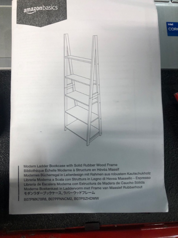 Photo 3 of **PARTS ONLY** Hoctieon Industrial Ladder Bookshelf,