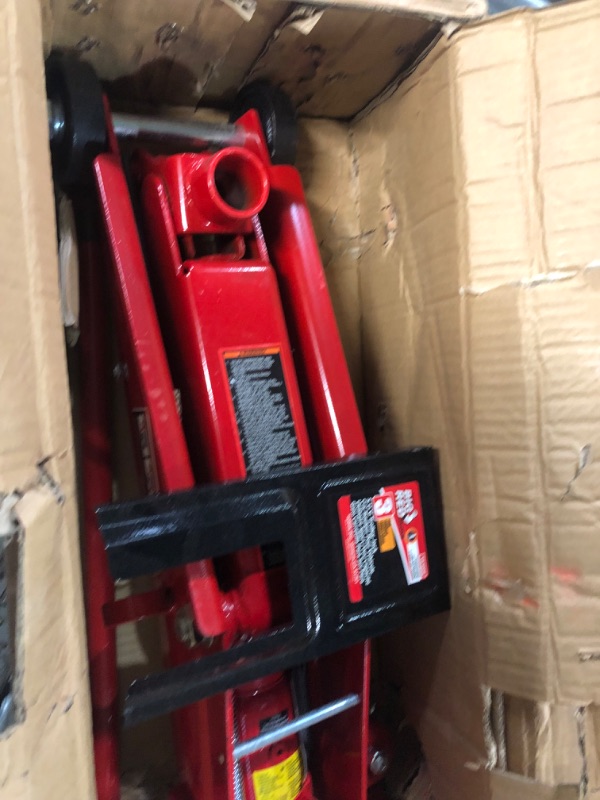 Photo 3 of Bundle of BIG RED T83006 Torin Hydraulic Trolley Service/Floor Jack with Extra Saddle, 3 Ton (6,000 lb) Capacity + BIG RED T43202 Torin Steel Jack Stands, 3 Ton (6,000 lb) Capacity, 2 Stands Red + Jack Stands