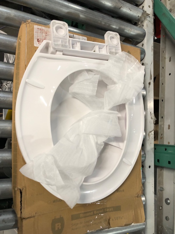 Photo 3 of **READ NOTES BELOW**(KOHLER 20110-0 Brevia Round Toilet Seat with Grip-Tight Bumpers, Quiet Close, WHITE