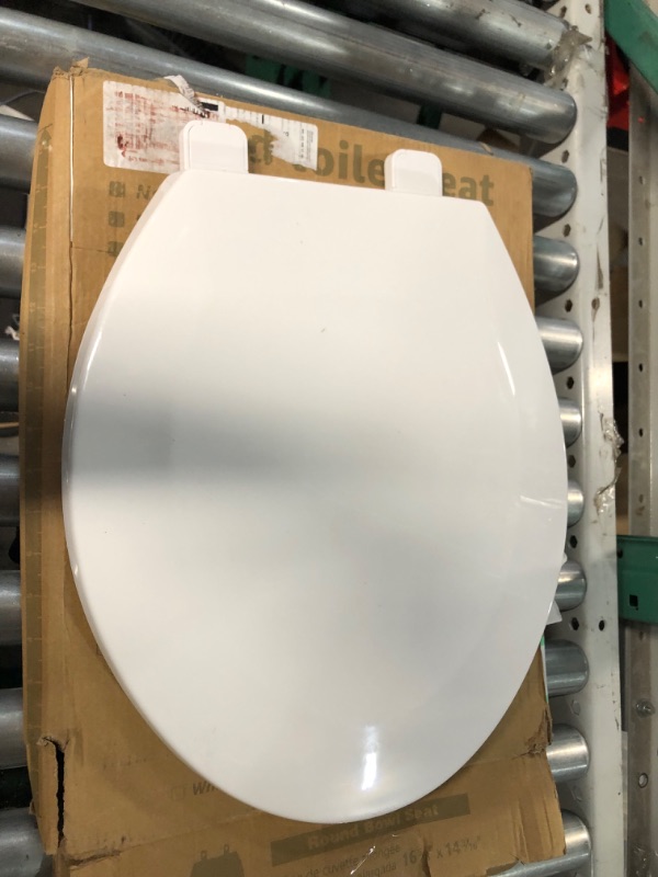 Photo 2 of **READ NOTES BELOW**(KOHLER 20110-0 Brevia Round Toilet Seat with Grip-Tight Bumpers, Quiet Close, WHITE