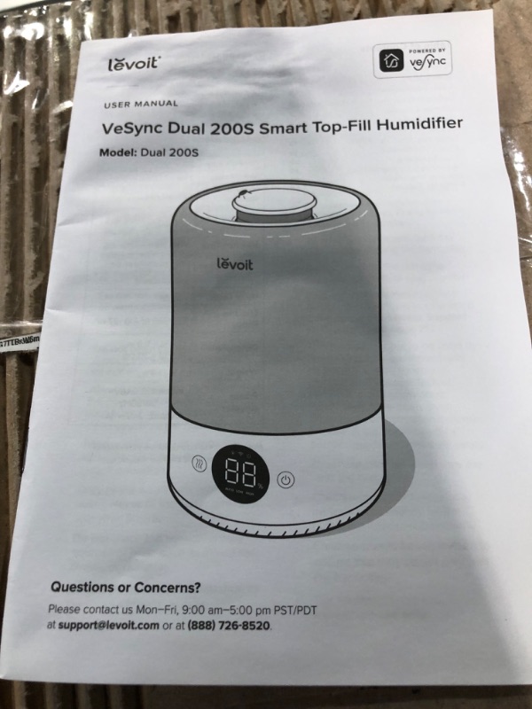 Photo 4 of * item leaks * sold for parts/repair *
LEVOIT Smart Cool Mist Humidifiers for Bedroom, Top Fill Essential Oil Diffuser, Auto Humidity Adjustment with Sensor