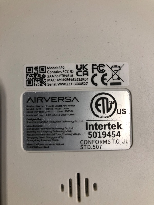 Photo 4 of * missing power cord * missing filters * 
Airversa HomeKit Air Purifier 