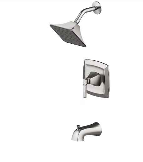 Photo 1 of ((SEE NOTES/NON-REFUNDABLE FOR PARTS**
allen + roth Chesler Brushed Nickel 1-handle Single Function Square Bathtub and Shower Faucet Valve Included
