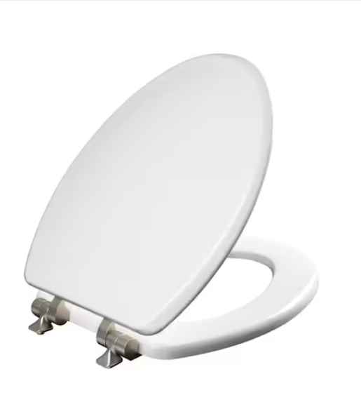 Photo 1 of **NON REFUNDABLE NO RETURNS SOLD AS IS**
**PARTS ONLY**
Mansfield Wood White Elongated Soft Close Toilet Seat
