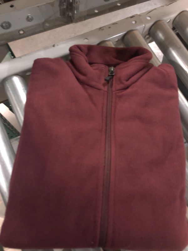 Photo 2 of Amazon Essentials Men's Full-Zip Polar Fleece Jacket (Available in Plus Size) Polyester Burgundy X-Small