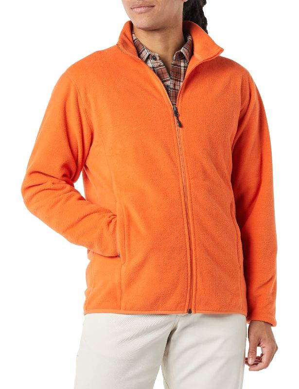 Photo 1 of Amazon Essentials Men's Full-Zip Fleece Jacket Polyester Orange X-Small