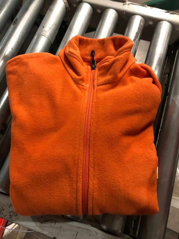 Photo 2 of Amazon Essentials Men's Full-Zip Fleece Jacket Polyester Orange X-Small