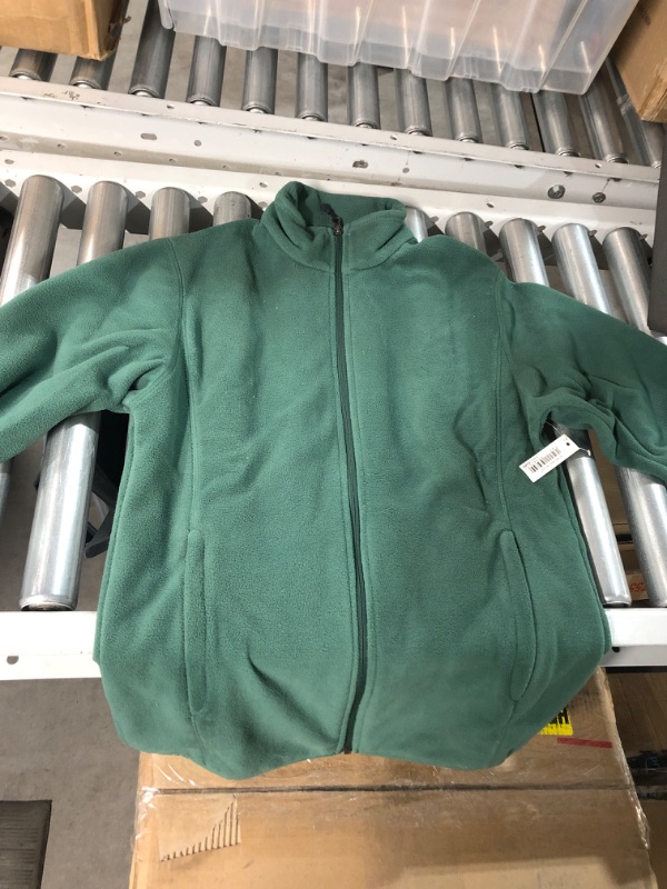 Photo 2 of Amazon Essentials Men's Full-Zip Fleece Jacket , Polyester Dark Green X-Small