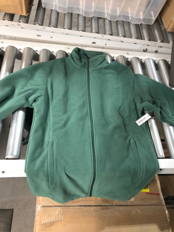 Photo 1 of Amazon Essentials Men's Full-Zip Fleece Jacket , Polyester Dark Green X-Small