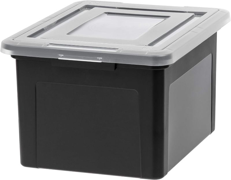 Photo 1 of *MINOR DAMAGE LID IS CRACKING*
IRIS USA Letter & Legal-Size Plastic Storage File Box, Black
