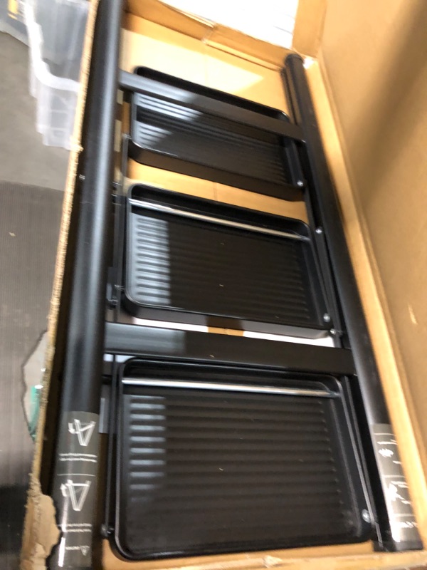 Photo 1 of 3 Step Ladder Aluminum Lightweight Folding Step Stool Wide Anti-Slip Pedal 330 Lbs Capacity Household Office Portable Stepladder,Black 3-Step Black