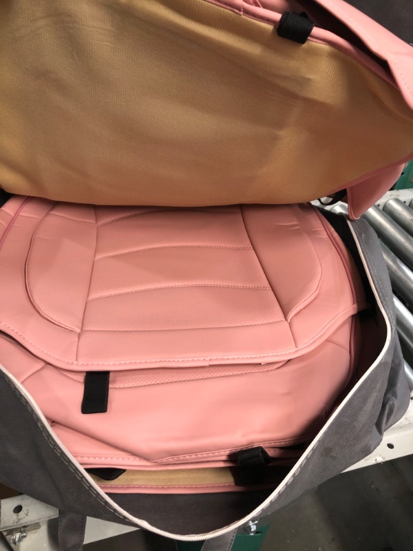 Photo 4 of NS YOLO Full Coverage Car Seat Covers Universal Fit for Cars SUVs Pick-up Trucks with Waterproof Leatherette in Automotive Vehicle Interior Accessories (Pink, Full Set) Pink full set