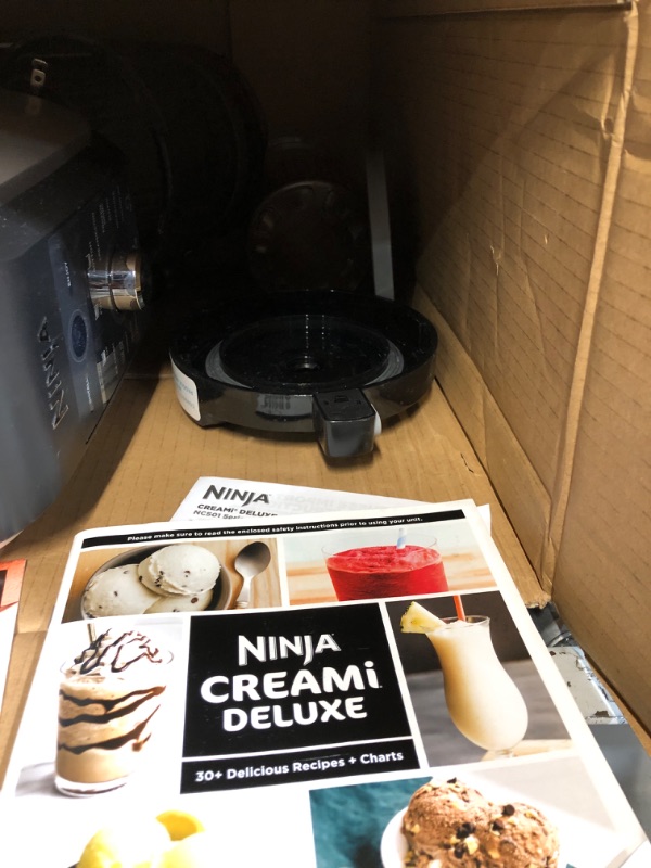 Photo 2 of ***PARTS ONLY/NON-RETURNABLE** NONFUNCTIONING***
Ninja NC501 CREAMi Deluxe 11-in-1 Ice Cream & Frozen Treat Maker with 2 XL Family Size Pint Containers