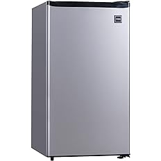 Photo 1 of **PARTS ONLY NON REFUNDABLE NO RETURNS SOLD AS IS *****RCA RFR322 Mini Refrigerator, Compact Freezer Compartment, Adjustable Thermostat Control, Reversible Door, Ideal Fridge for Dorm, Office, Apartment, Platinum Stainless, 3.2 Cubic Feet