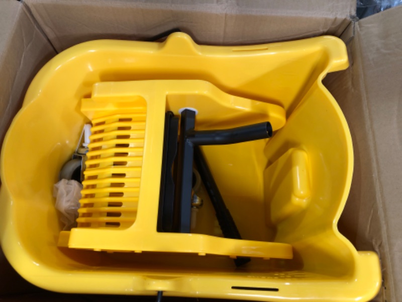 Photo 3 of AmazonCommercial Mop Bucket and Down Press Wringer Combo, 35-Quart, Yellow 35-Quart Down Press Wringer Combo