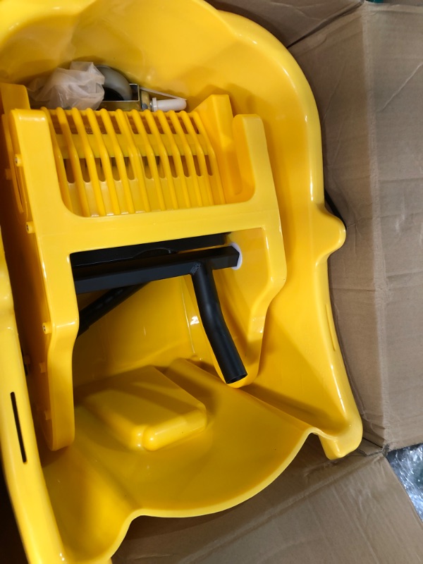 Photo 2 of AmazonCommercial Mop Bucket and Down Press Wringer Combo, 35-Quart, Yellow 35-Quart Down Press Wringer Combo