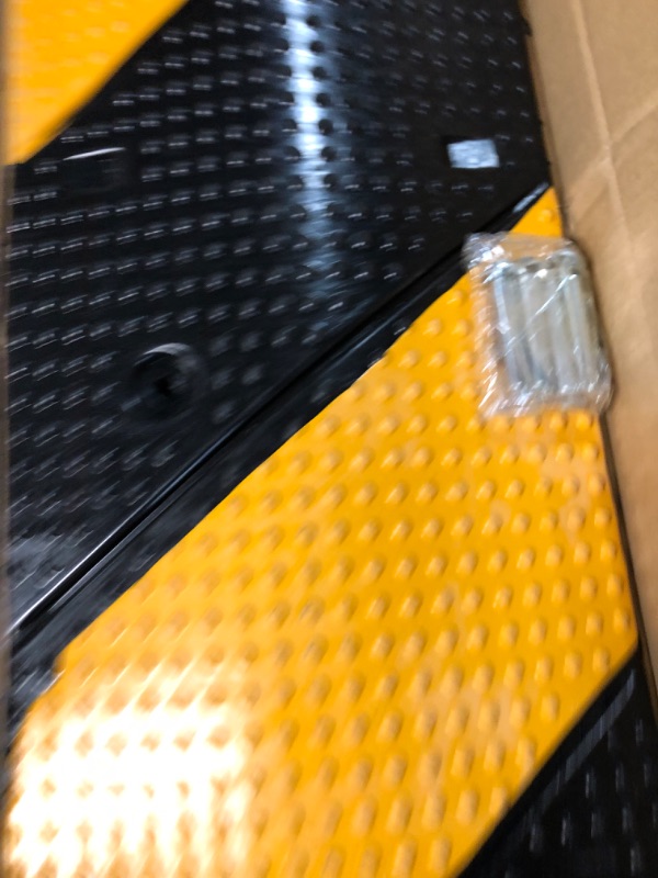 Photo 2 of Speedmax 40" Rubber Speed Bumps 1 Pack 2 Channel Heavy Duty Speed Humps with 3 Bolts 22000Lbs Load Capacity Cable Protector Ramps for 