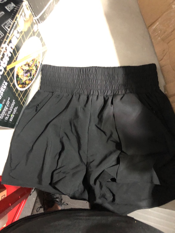 Photo 2 of Blooming Jelly Women's Quick-Dry Running Shorts with Pockets 1.75" SIZE SMALL Black