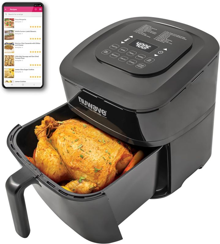 Photo 1 of **DOESN'T WORK SELLING FOR PARTS** Nuwave Brio 7-in-1 Air Fryer, 7.25-Qt with One-Touch Digital Controls, 50°- 400°F Temperature Controls in 5° Increments, Linear Thermal (Linear T) for Perfect Results, Black