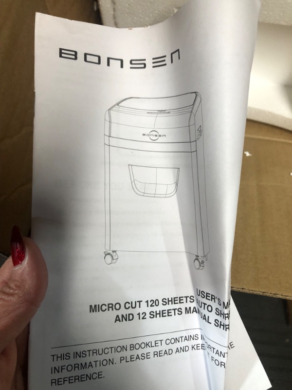 Photo 6 of *DOESN'T WORK* BONSEN 100-Sheet Auto Feed Paper Shredder High Security Micro Cut Shredders for Home Office Use/ 30 Minutes/ Security Level P-4,6-Gallon Bin (S3110) 100-Sheet Autofeed