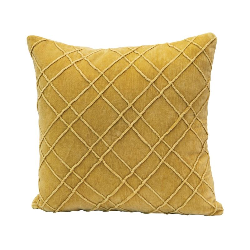 Photo 1 of  2 PACK Cotton Velvet Pillow, Mustard Color Size: 18 x 18
 