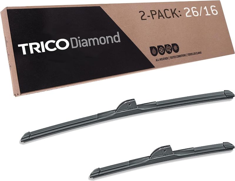 Photo 1 of TRICO Diamond 26 Inch & 16 inch pack of 2 High Performance Automotive Replacement Windshield Wiper Blades For My Car (25-2616), Easy DIY Install & Superior Road Visibility 26" + 16" Pair Pack