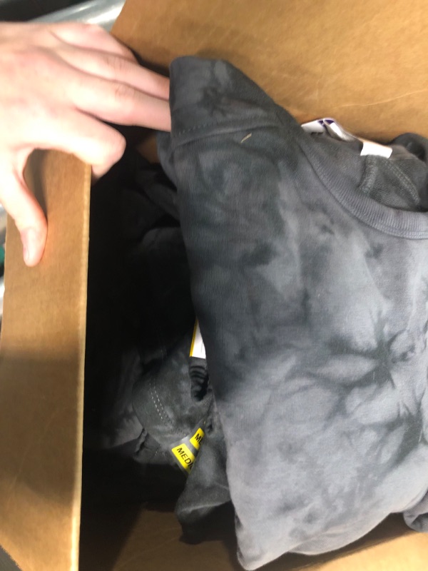 Photo 1 of NONREUNDABLE OF BLACK AND GREY TIE DYE SHORTS AND CREW NECKS SIZE (SMALL-XXLARGE)