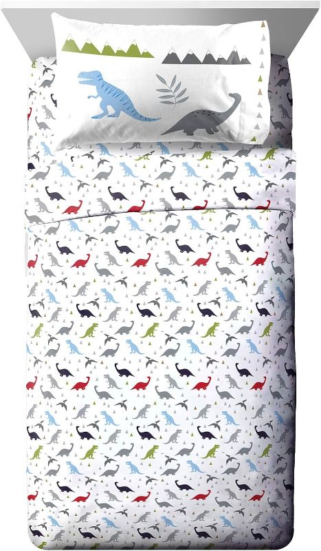 Photo 1 of **STOCK PHOTO JUST FOR REFERENCE**
Jay Franco Trend Collector Dinosaur Roar Twin Sheet Set - 4 Piece Set Super Soft and Cozy Kid’s Bedding - Fade Resistant Microfiber Sheets
