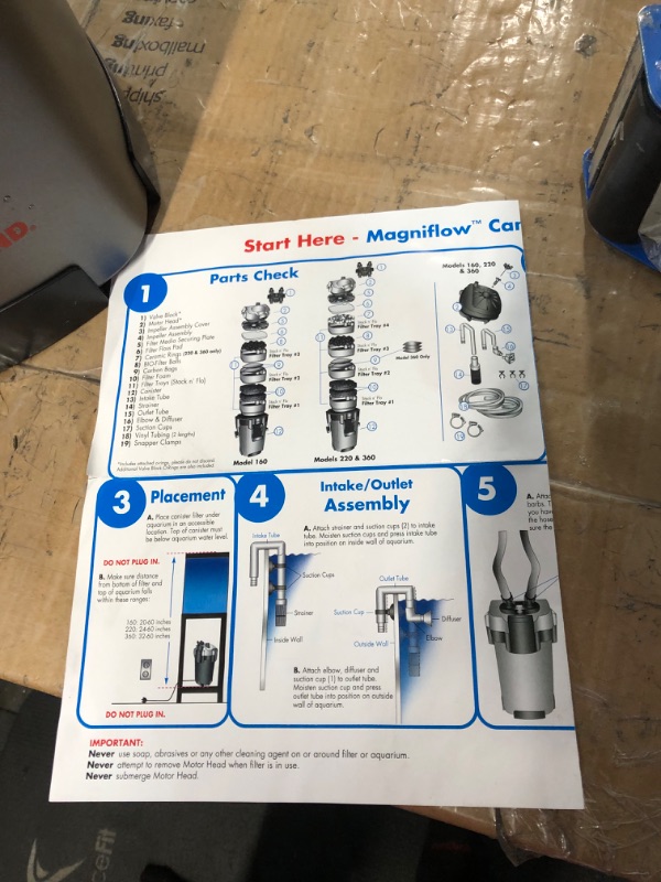 Photo 3 of *SEE NOTES* Marineland Magniflow Canister Filter for Aquariums, Fast Maintenance Up to 100-Gallons Standard Packaging