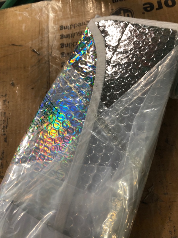 Photo 3 of BDK Sharper Image - Iridescent Mermaid, Hologram Foil, Chameleon Front Windshield Sun Shade, Double Bubble Accordion Folding Auto Sunshade for Car Truck SUV 58 x 27 Inch (SIAS-2531)