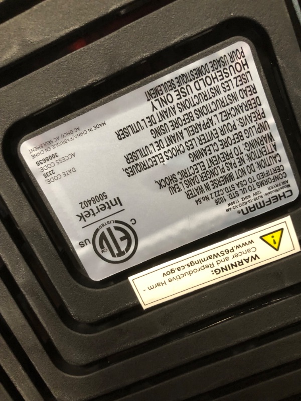 Photo 3 of ***MISSING ACCESSORIES***
CHEFMAN Multifunctional Digital Air Fryer+ Rotisserie, Dehydrator, Convection Oven, 17 Touch Screen Presets Fry, Roast, Dehydrate, Bake, XL 10L Family Size, Auto Shutoff, Large Easy-View Window, Black 10 QT Air Fryer