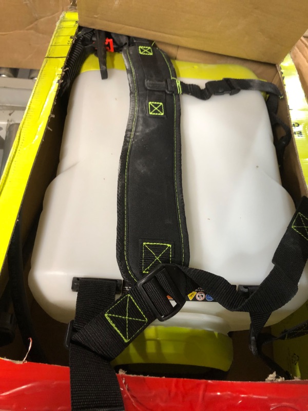 Photo 1 of RYOBI ONE+ 18V Cordless Battery 4 Gal. Backpack Chemical Sprayer with 2.0 Ah Battery and Charger, P2860
