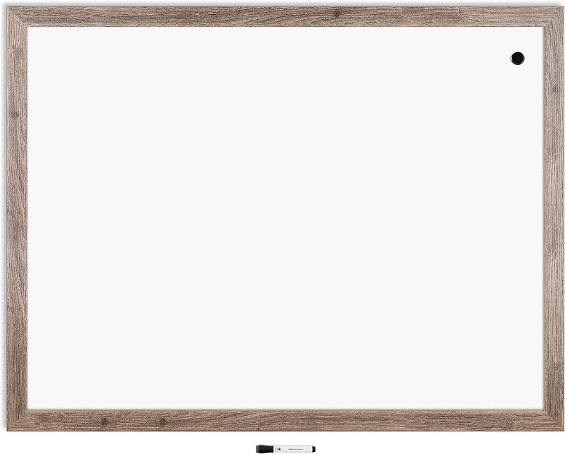 Photo 1 of U Brands Decor Magnetic Dry-Erase Board, 48 X 36 Inches, Rustic Wood Frame