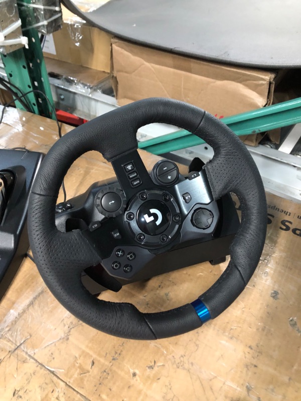 Photo 2 of Logitech G923 Racing Wheel and Pedals for PS 5, PS4 and PC featuring TRUEFORCE up to 1000 Hz Force Feedback, Responsive Pedal, Dual Clutch Launch Control, and Genuine Leather Wheel Cover PlayStation|PC Wheel Kit