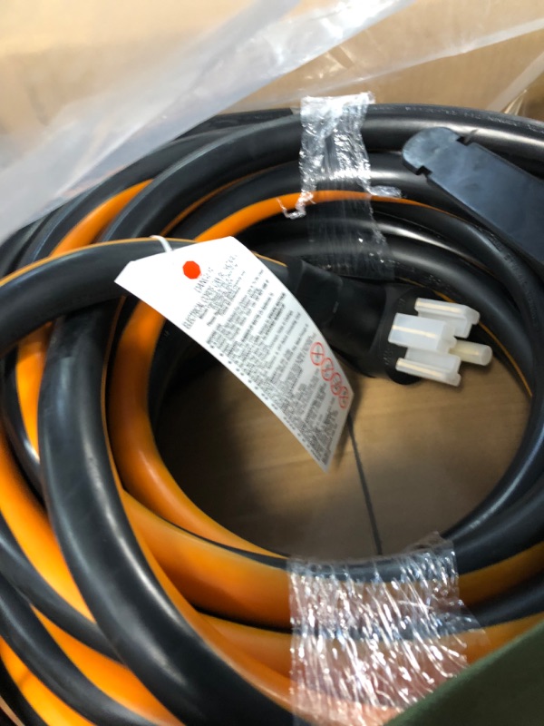 Photo 3 of RVPLAN 50 Amp 50 Foot RV Extension Cord, 14-50P to SS2-50R Heavy Duty STW Generator Extension Cord for RV Camper and Generator to House, with Locking Connector and Cord Organizer(50 Foot Black&Orange) 50 FT Locking